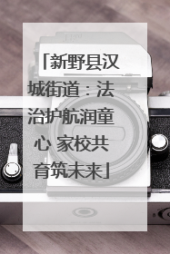 新野县汉城街道：法治护航润童心 家校共育筑未来