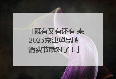 既有又有还有 来2025京津冀品牌消费节就对了！