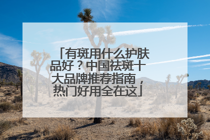 有斑用什么护肤品好？中国祛斑十大品牌推荐指南，热门好用全在这