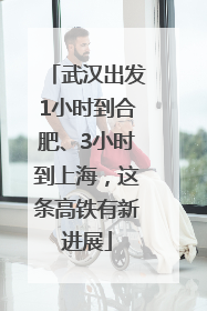 武汉出发1小时到合肥、3小时到上海，这条高铁有新进展