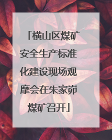 横山区煤矿安全生产标准化建设现场观摩会在朱家峁煤矿召开
