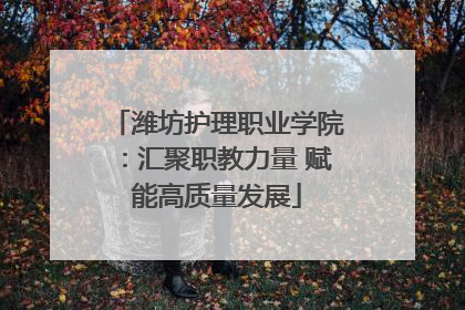 潍坊护理职业学院：汇聚职教力量 赋能高质量发展
