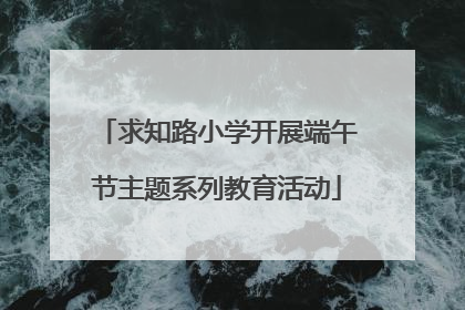 求知路小学开展端午节主题系列教育活动