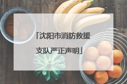 沈阳市消防救援支队严正声明