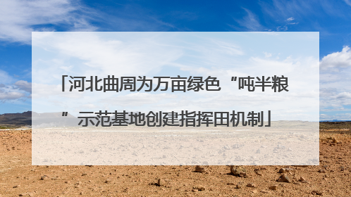 河北曲周为万亩绿色“吨半粮”示范基地创建指挥田机制