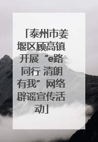 泰州市姜堰区顾高镇开展“e路同行 清朗有我”网络辟谣宣传活动