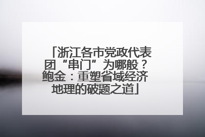 浙江各市党政代表团“串门”为哪般？鲍金：重塑省域经济地理的破题之道