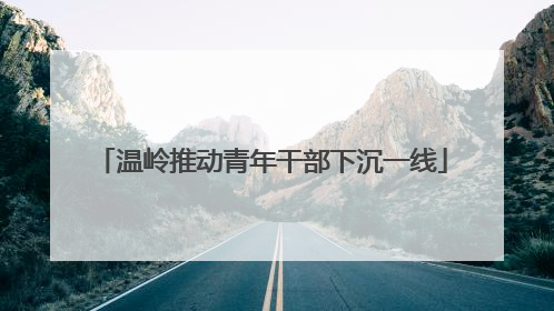 温岭推动青年干部下沉一线