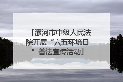 漯河市中级人民法院开展“六五环境日”普法宣传活动
