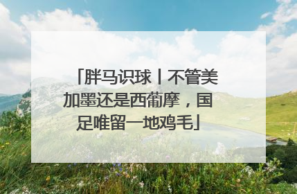 胖马识球丨不管美加墨还是西葡摩，国足唯留一地鸡毛
