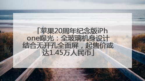 苹果20周年纪念版iPhone曝光：全玻璃机身设计结合无开孔全面屏，起售价或达1.45万人民币