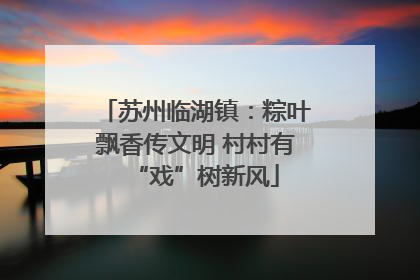 苏州临湖镇：粽叶飘香传文明 村村有“戏”树新风