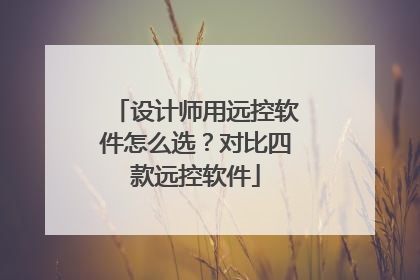 设计师用远控软件怎么选？对比四款远控软件