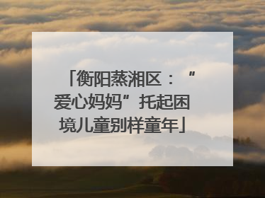 衡阳蒸湘区：“爱心妈妈”托起困境儿童别样童年