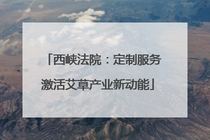 西峡法院：定制服务激活艾草产业新动能