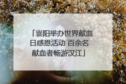襄阳举办世界献血日感恩活动 百余名献血者畅游汉江