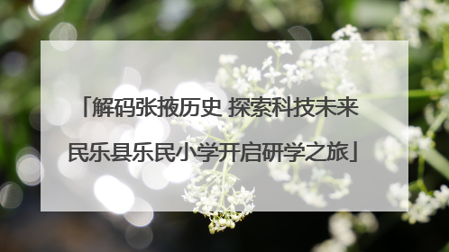 解码张掖历史 探索科技未来 民乐县乐民小学开启研学之旅