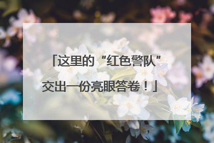 这里的“红色警队”交出一份亮眼答卷！