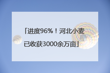 进度96%！河北小麦已收获3000余万亩
