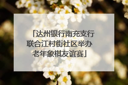 达州银行南充支行联合江村街社区举办老年象棋友谊赛