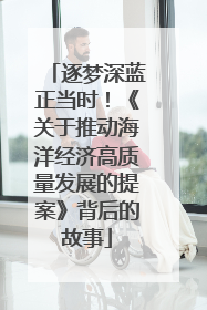 逐梦深蓝正当时！《关于推动海洋经济高质量发展的提案》背后的故事