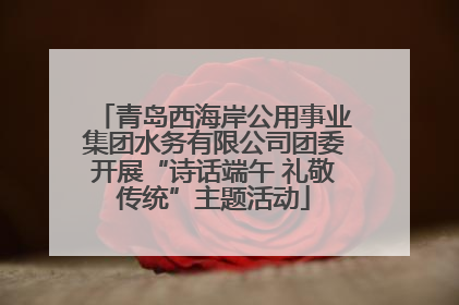 青岛西海岸公用事业集团水务有限公司团委开展“诗话端午 礼敬传统”主题活动