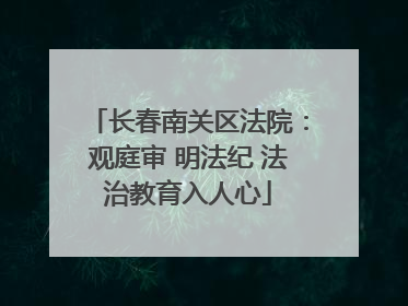 长春南关区法院：观庭审 明法纪 法治教育入人心