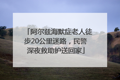 阿尔兹海默症老人徒步20公里迷路，民警深夜救助护送回家