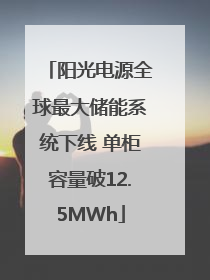 阳光电源全球最大储能系统下线 单柜容量破12.5MWh