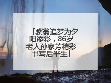 骥翁追梦为夕阳添彩，86岁老人孙家芳精彩书写后半生
