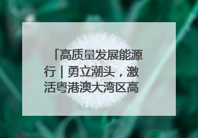 高质量发展能源行｜勇立潮头，激活粤港澳大湾区高质量发展动力源