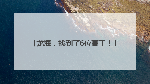 龙海，找到了6位高手！