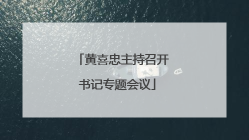 黄喜忠主持召开书记专题会议