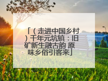 （走进中国乡村）千年元坑镇：旧矿新生融古韵 原味乡俗引客来