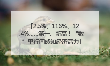 2.5%、116%、12.4%……第一、新高！“数”里行间感知经济活力
