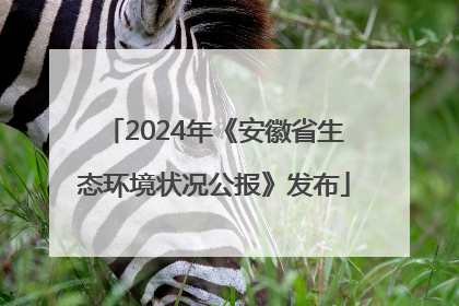 2024年《安徽省生态环境状况公报》发布