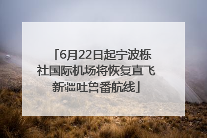 6月22日起宁波栎社国际机场将恢复直飞新疆吐鲁番航线