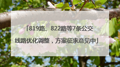 819路、822路等7条公交线路优化调整，方案征求意见中